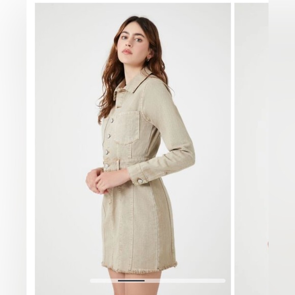 NWT Denim/Twill Long sleeve Dress - Picture 4 of 5